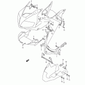 Схема вузла: Кронштейн переднього обтічника (Sv1000s/s1/s2) для Suzuki SV1000
