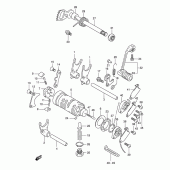 Схема вузла: Копірний вал & Вилки & Вал перемикання для Suzuki DR125