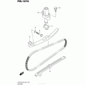 Схема вузла: Ланцюг ГРМ & Натягувач & Заспокоювач Suzuki DR-Z70