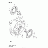 Схема вузла: Переднє колесо для Suzuki AN650 Burgman (EU analogue of SkyWave)