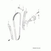 Схема вузла: Ланцюг ГРМ & Натягувач & Заспокоювач Suzuki DR650 DR650S