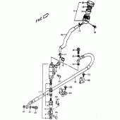 Схема узла: Задний тормозной цилиндр для Suzuki DR350