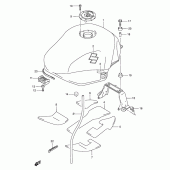 Схема узла: Топливный бак (Model k4) для Suzuki GSX750 Katana