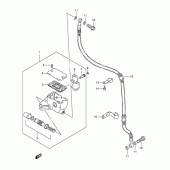 Схема вузла: Передній гальмівний циліндр Suzuki LS650 Savage