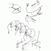 Схема вузла: Електроустаткування для Suzuki TS125