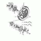 Схема вузла: Заднє колесо (Gs1000et, gs1000ht) для Suzuki GS1000