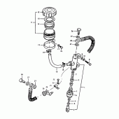Схема узла: Задний тормозной цилиндр для Suzuki GS1000