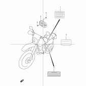Схема вузла: Інформаційні наклейки для Suzuki DR250