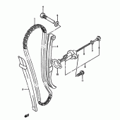 Схема вузла: Ланцюг ГРМ & Натягувач & Заспокоювач Suzuki DR350