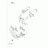 Схема вузла: Вихлопна система для Suzuki GSX-R1100