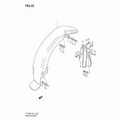 Схема вузла: Заднє крило (Model x) для Suzuki TF125