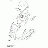 Схема вузла: Передній обтічник (Gsf600sk2/suk2) для Suzuki GSF600 Bandit S