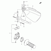 Схема узла: Правая ручка руля для Suzuki RMX250