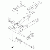 Схема вузла: Задній важіль підвіски Suzuki GSX250 Across