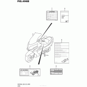 Схема вузла: Інформаційні наклейки (An400Zal6 E28) для Suzuki AN400 Burgman (EU analogue of SkyWave)