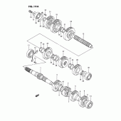 Схема узла: Трансмиссия (Model m/n/p/r/s e2, e4, e17, e21, e22, e24, e34) для Suzuki VS1400 Intruder 1400