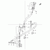 Схема вузла: Задній гальмівний циліндр Suzuki DR250
