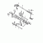 Схема вузла: Копірний вал & Вилки & Вал перемикання для Suzuki GS1000
