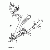 Схема вузла: Вихлопна система (Model j) для Suzuki GSX-R750