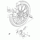 Схема вузла: Переднє колесо Suzuki TS185