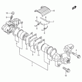 Схема вузла: Задній гальмівний супорт для Suzuki GSX600 Katana