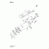 Схема вузла: Вихлопна система для Suzuki AN400 Burgman (EU analogue of SkyWave)