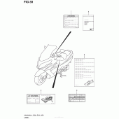 Схема вузла: Інформаційні наклейки (An400Zal4 E28) для Suzuki AN400 Burgman (EU analogue of SkyWave)