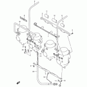 Схема вузла: З'єднувачі карбюратора для Suzuki GSX600 Katana