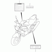 Схема вузла: Інформаційні наклейки (Sv1000/u1/u2) для Suzuki SV1000