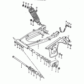 Схема узла: Задний рычаг подвески для Suzuki TS125
