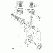 Схема вузла: Колінчастий вал & Поршень для Suzuki DR125