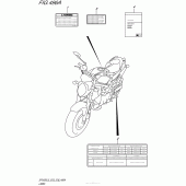 Схема вузла: Інформаційні наклейки (Sfv650L5 E03) для Suzuki SFV650 Gladius
