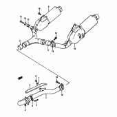 Схема вузла: Вихлопна система для Suzuki DR650 DR650RS