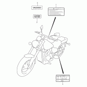 Схема вузла: Інформаційні наклейки (Model v/w/x/y) для Suzuki VZ800 Marauder