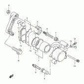 Схема узла: Передний тормозной суппорт для Suzuki GZ250 Marauder
