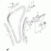Схема вузла: Ланцюг ГРМ & Натягувач & Заспокоювач для Suzuki RF600