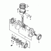 Схема узла: Коленчатый вал & Поршень для Suzuki DR350