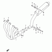 Схема вузла: Вихлопна система (Model p/r) для Suzuki RF600