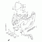 Схема узла: Передний обтекатель (Model x) для Suzuki GSX750 Katana