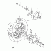 Схема вузла: Заднє колесо Suzuki DR800