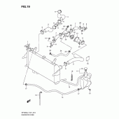 Схема вузла: Патрубок системи охолодження для Suzuki SFV650 Gladius