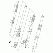 Схема вузла: Передня вилка (Model v/w/x) для Suzuki DR350