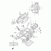 Схема вузла: Головка циліндра для Suzuki DR125