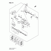 Схема вузла: Задній гальмівний супорт (An400al1 e33) для Suzuki AN400 Burgman (EU analogue of SkyWave)