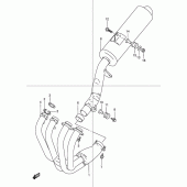 Схема вузла: Вихлопна система для Suzuki GSX1200