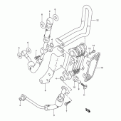 Схема вузла: Олійний охолоджувач для Suzuki DR250