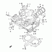 Схема вузла: Головка циліндра Suzuki GS500