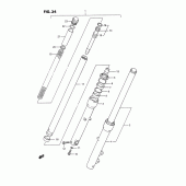Схема вузла: Вилка передньої осі для Suzuki LS650 Savage
