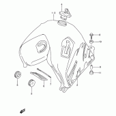 Схема вузла: Паливний бак (Model n/p/r/s) для Suzuki DR650 DR650RSE