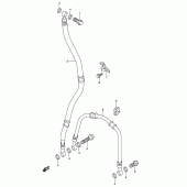 Схема узла: Передний тормозной шланг для Suzuki GSX-R750